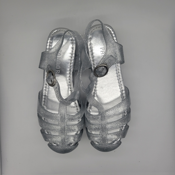 Platform Jelly Sandals - Glitter Silver NWB - Picture 4 of 11